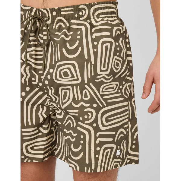 Short de bain imprimé Vert kaki