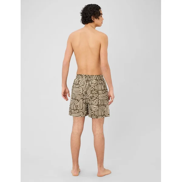 Short de bain imprimé Vert kaki
