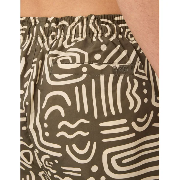 Short de bain imprimé Vert kaki