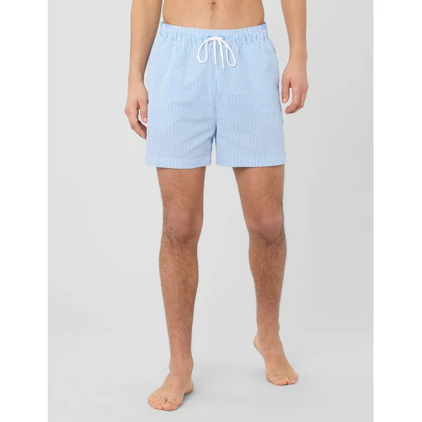 Short de bain seersucker bleu