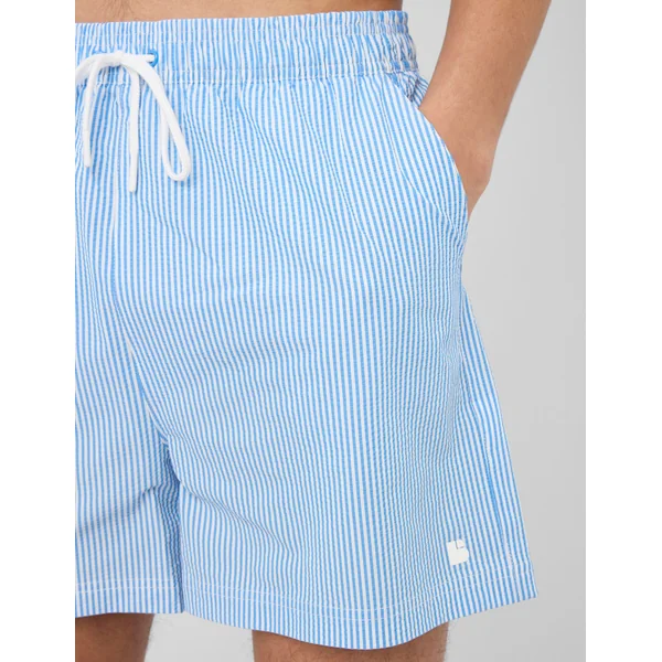 Short de bain seersucker bleu