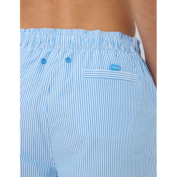 Short de bain seersucker bleu