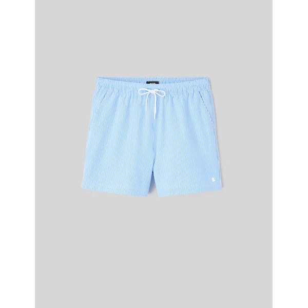 Short de bain seersucker bleu