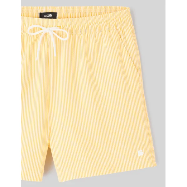 Short de bain seersucker Jaune foncé