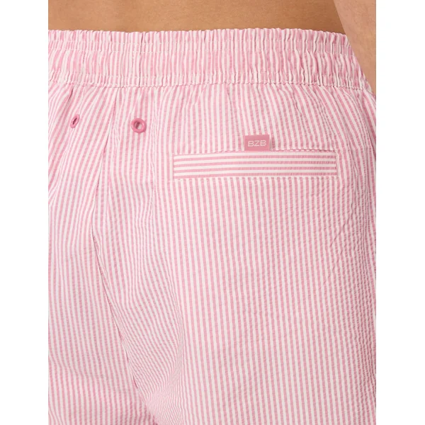 Short de bain seersucker rose