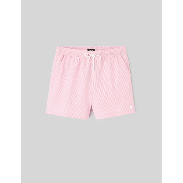 Short de bain seersucker rose