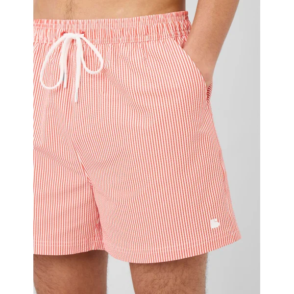 Short de bain seersucker Rouge