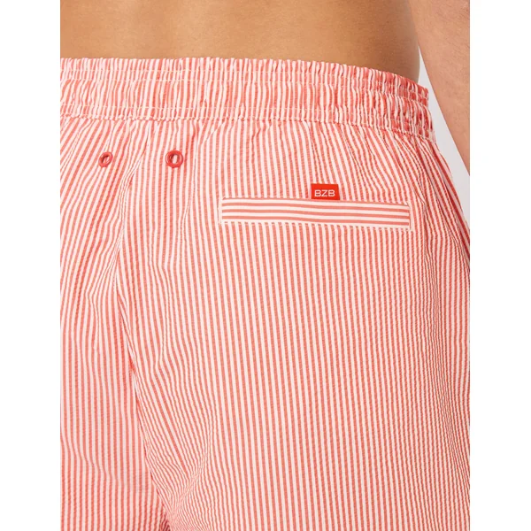Short de bain seersucker Rouge