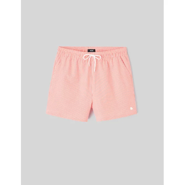 Short de bain seersucker Rouge