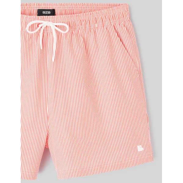 Short de bain seersucker Rouge
