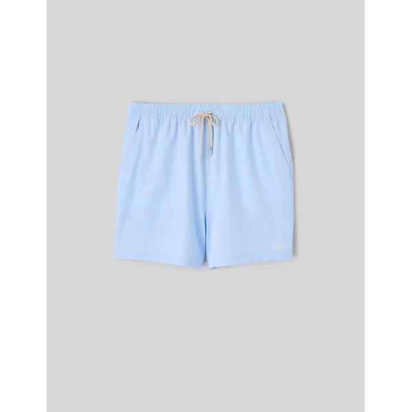 Short de bain uni Bleu clair
