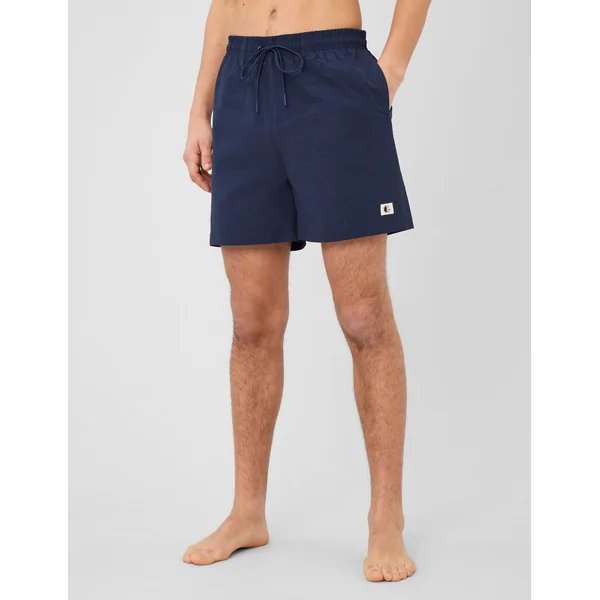 Short de bain uni Bleu foncé