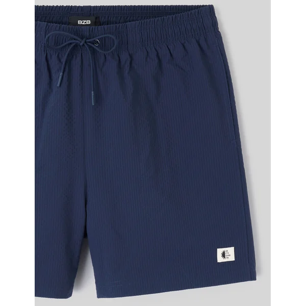 Short de bain uni Bleu foncé