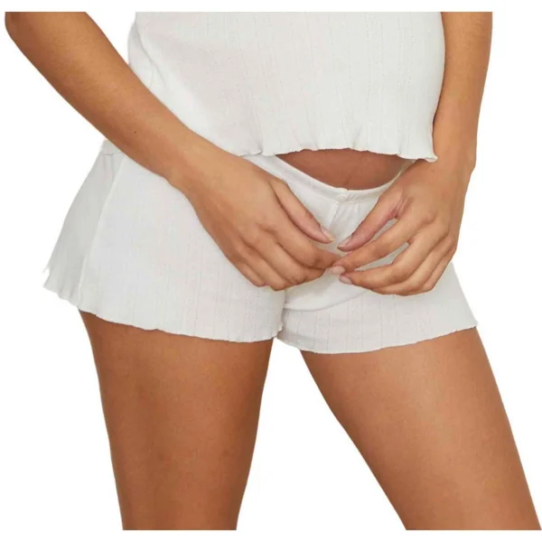 Short de grossesse taille basse - Cache Cœur Lingerie - Blanc en coton bio Cache Coeur