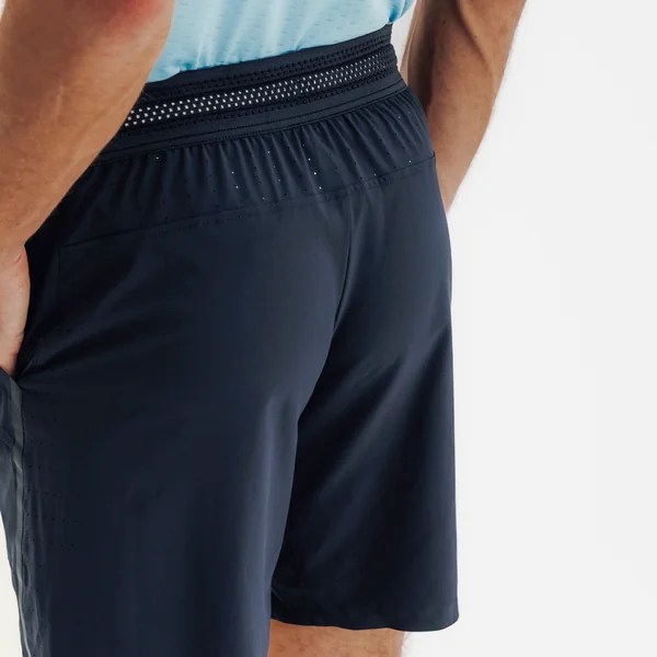 Short de padel respirant homme - kuikma dry + bleu noir