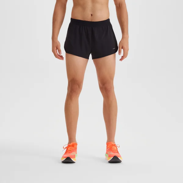 Short de running homme - Kiprun run 500 confort split noir