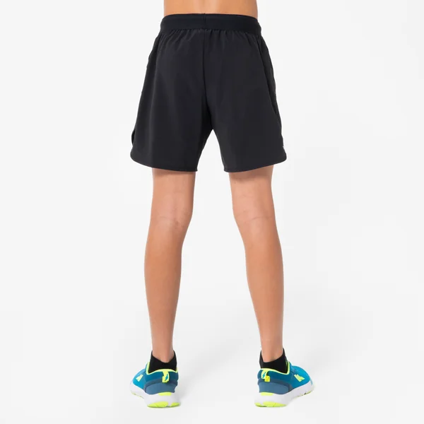 Short de Running respirant Enfant - KIPRUN dry+ 900 noir et gris
