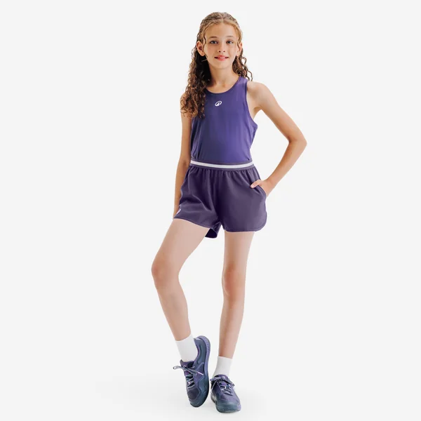 Short de tennis fille, TSH 500 violet