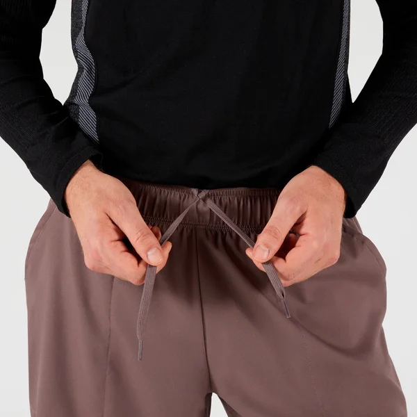 Short de tennis thermique cuissard 2 en 1 homme, marron noir