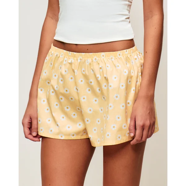 Short en coton motifs fleurs