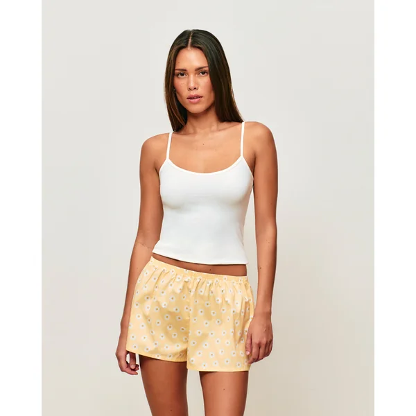 Short en coton motifs fleurs