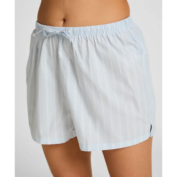 Short en coton rayé - Bleu