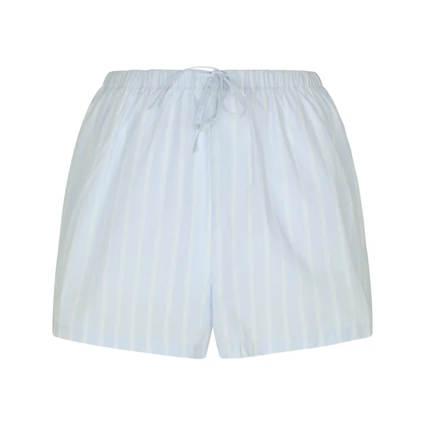 Short en coton rayé - Bleu
