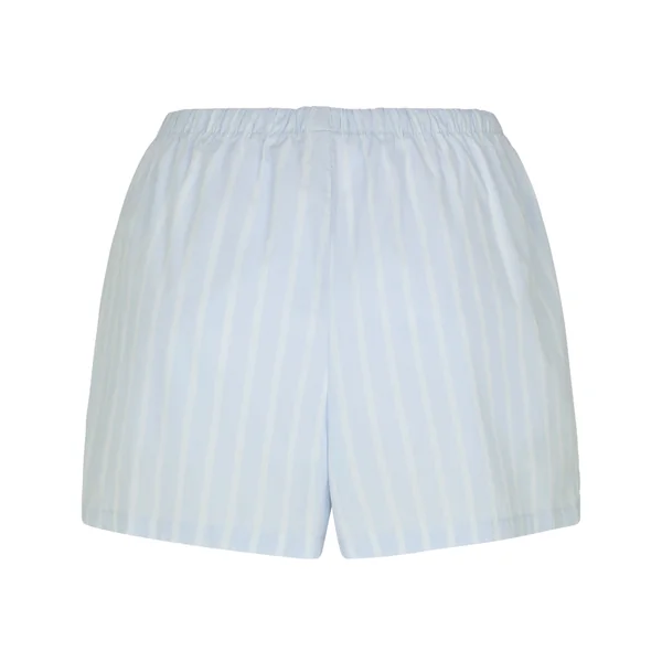 Short en coton rayé - Bleu