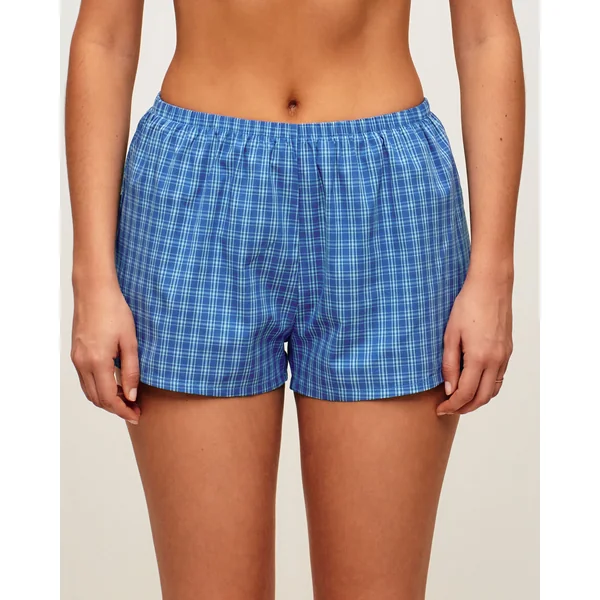 Short en coton à carreaux
