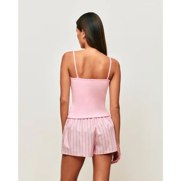 Short en coton à rayures