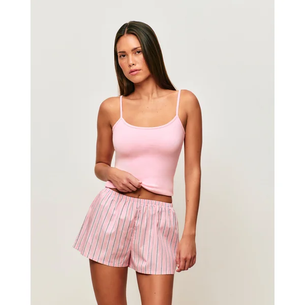 Short en coton à rayures