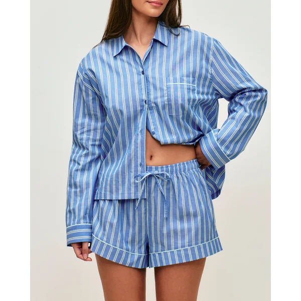 Short en coton à rayures