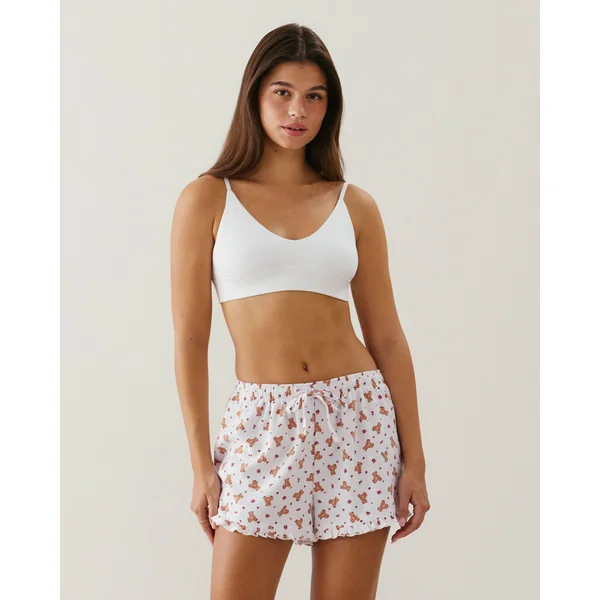 Short en flanelle à motifs oursons
