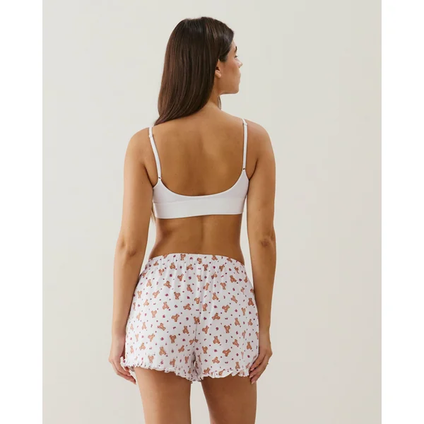 Short en flanelle à motifs oursons