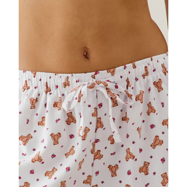Short en flanelle à motifs oursons