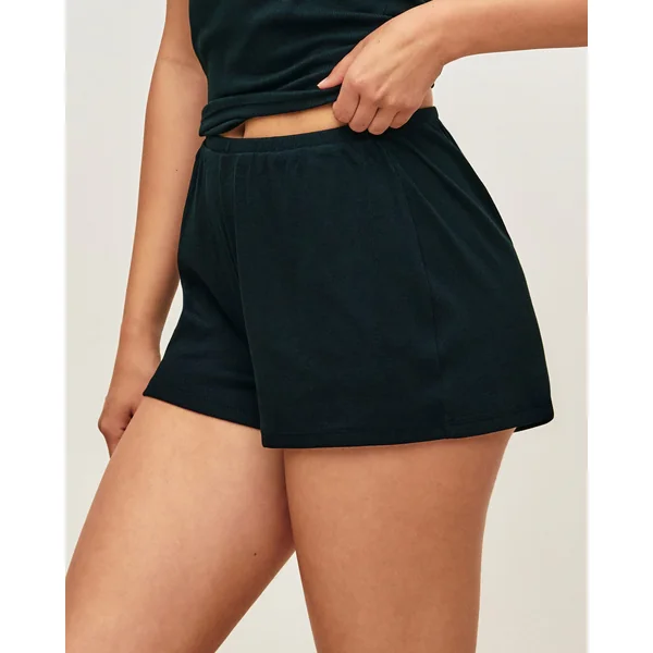 Short en jersey côtelé noir