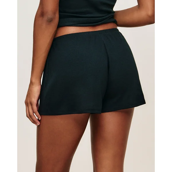 Short en jersey côtelé noir