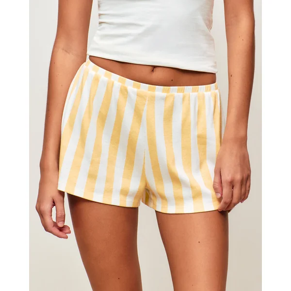 Short en jersey côtelé à rayures