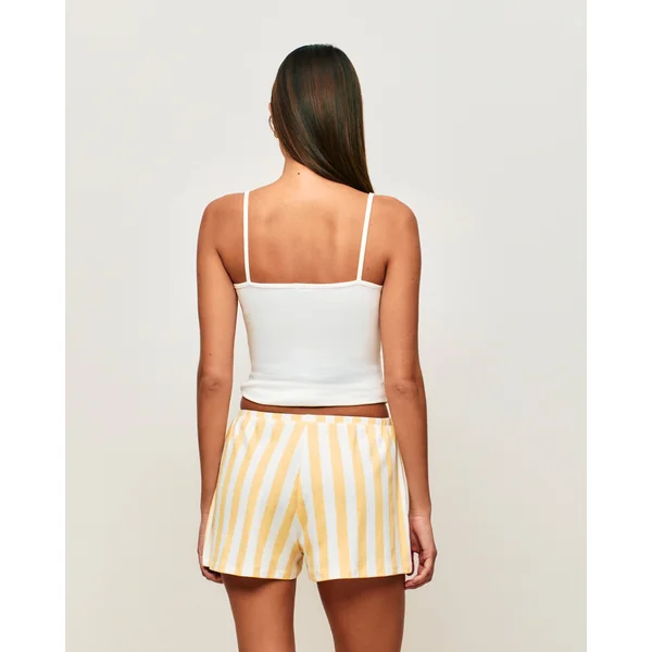 Short en jersey côtelé à rayures