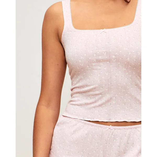 Short en jersey motifs fleurs