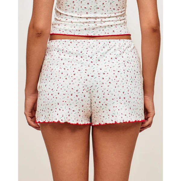 Short en jersey motifs fleurs