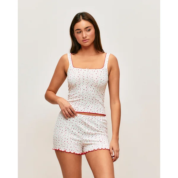 Short en jersey motifs fleurs