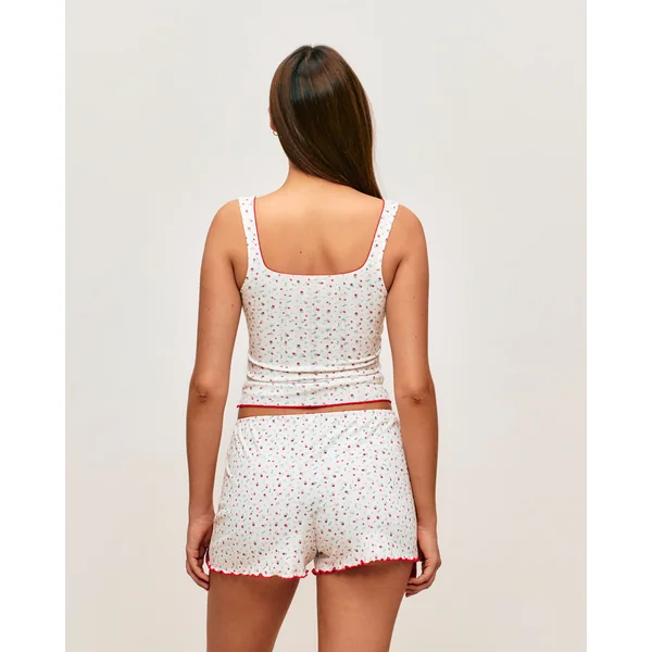 Short en jersey motifs fleurs