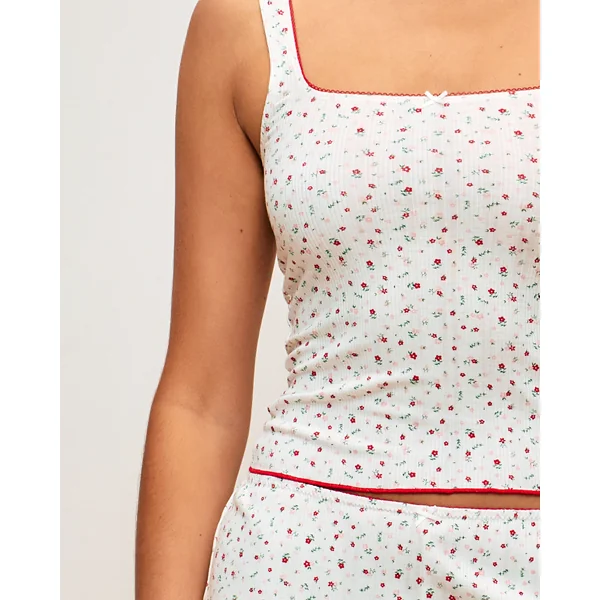 Short en jersey motifs fleurs