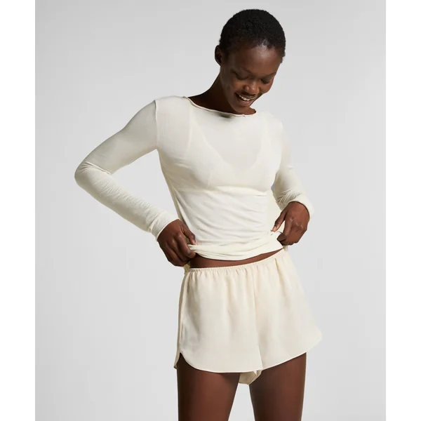 Short en satin Minimal - Blanc
