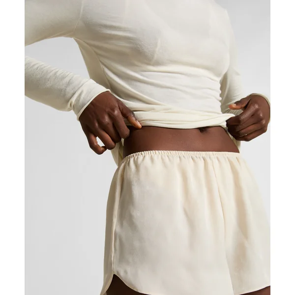 Short en satin Minimal - Blanc