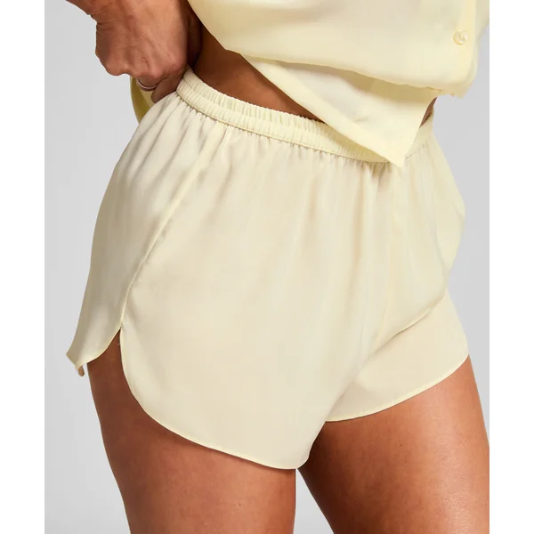 Short en satin Minimal - Jaune