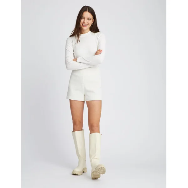 Short en tweed Blanc écru