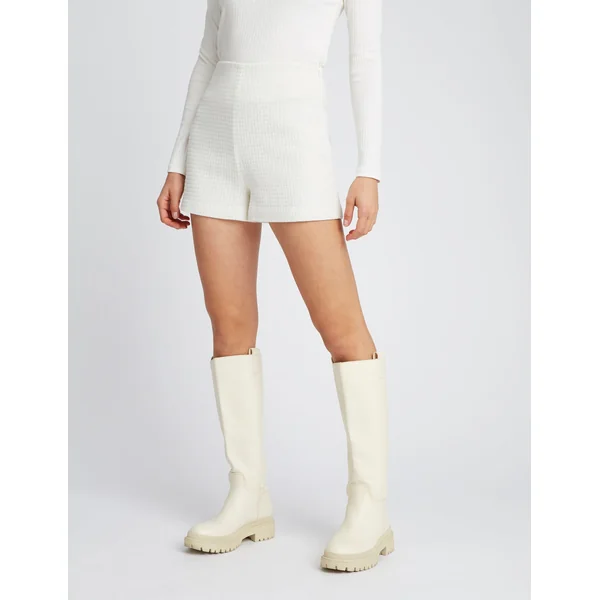 Short en tweed Blanc écru