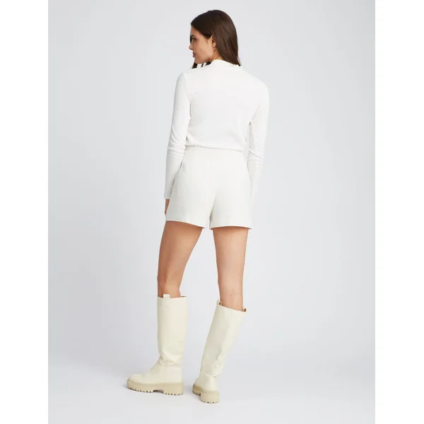 Short en tweed Blanc écru